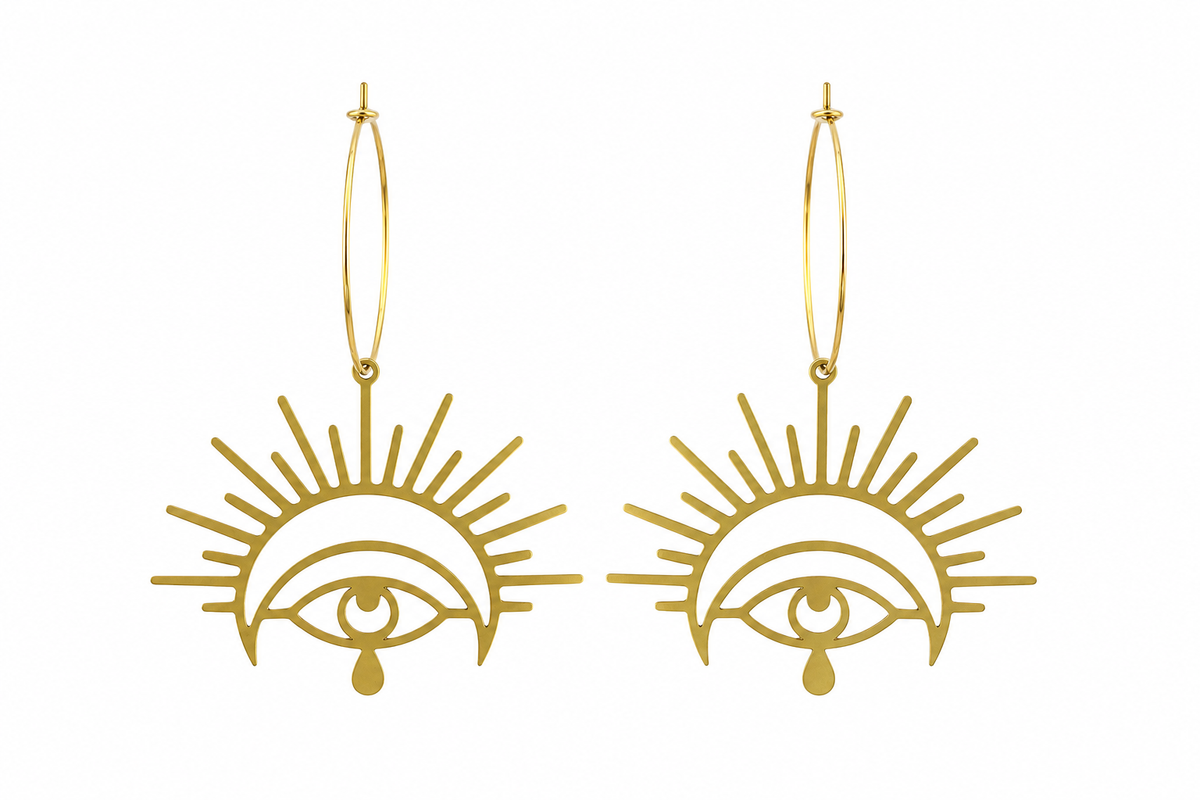Akasha Gold Hoop Earrings | Intuition + Protection