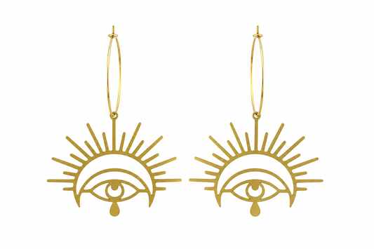 Akasha Gold Hoop Earrings | Intuition + Protection