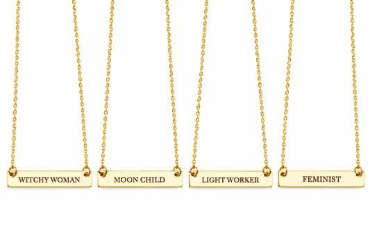 Word Bar Necklace | Power + Intuition + Love