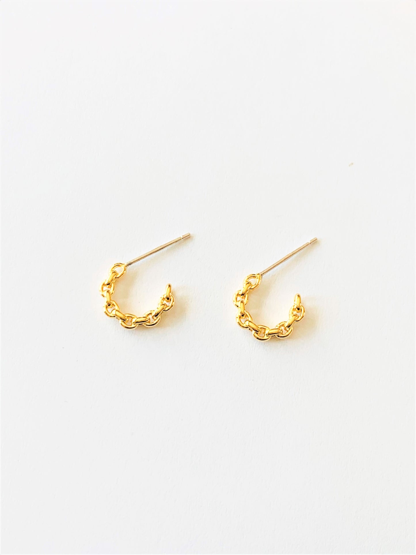 Petite Chain Hoop Earrings