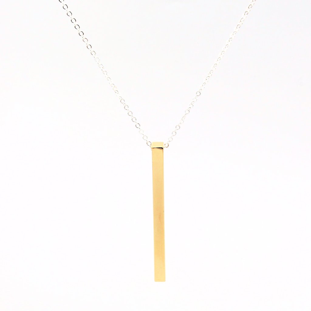 Gold Vertical Bar Necklace