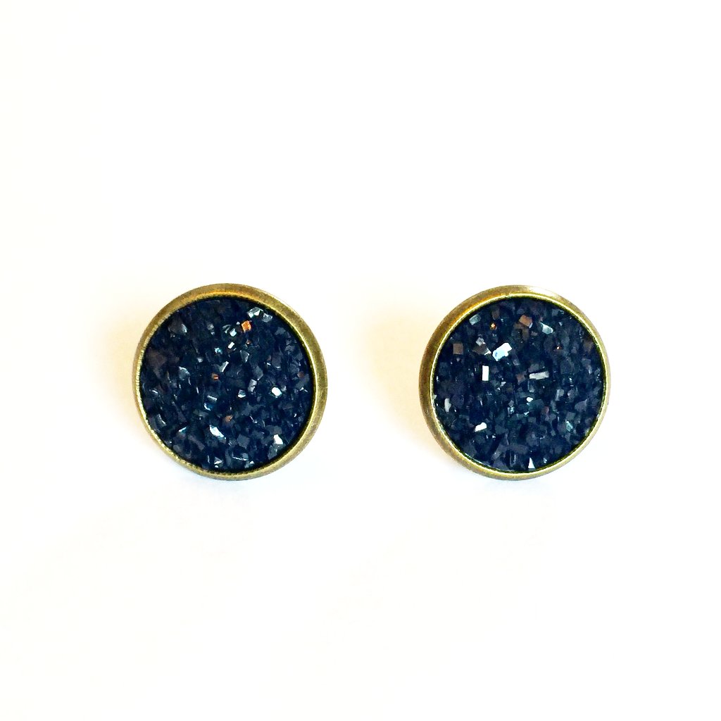 Druzy Post Earring