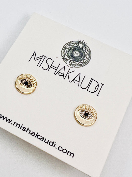 Pave Eye Post Earrings