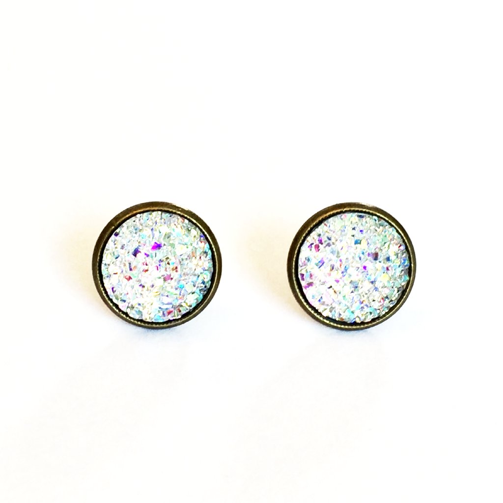 Druzy Post Earring
